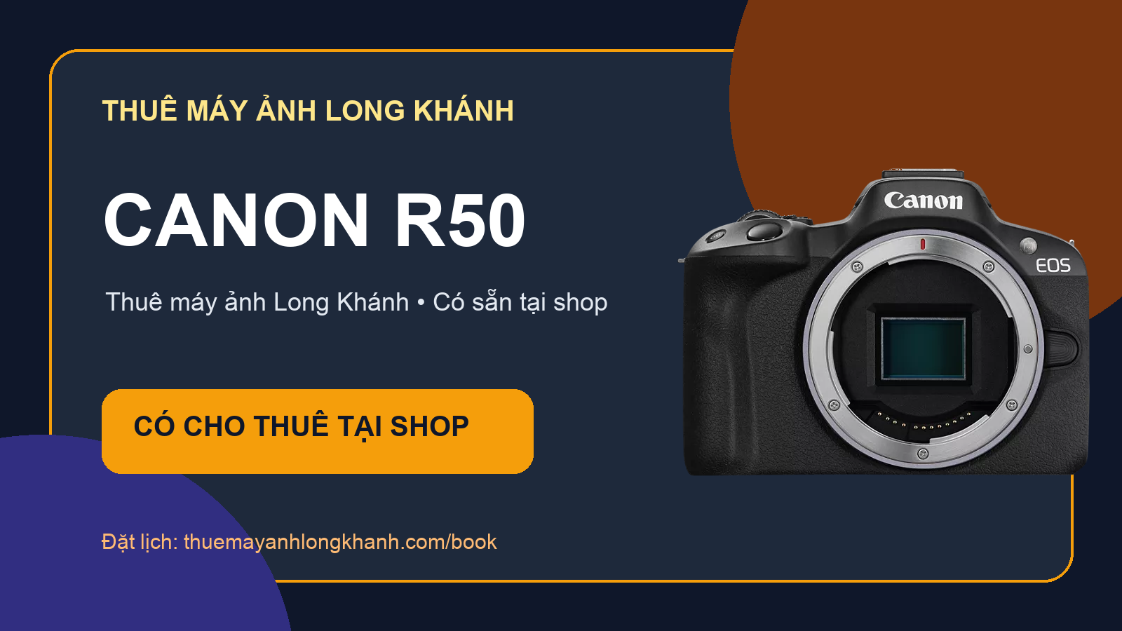 Canon R50: Thiết bị Canon cho thuê tại Long Khánh