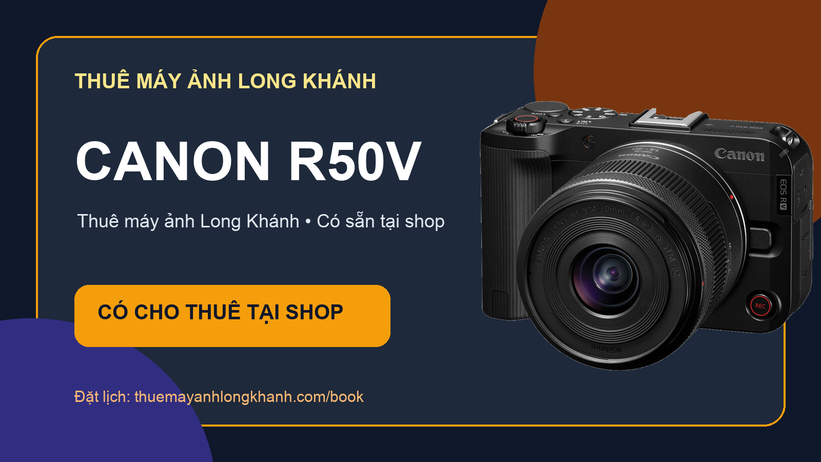 Canon R50V: Thiết bị Canon cho thuê tại Long Khánh